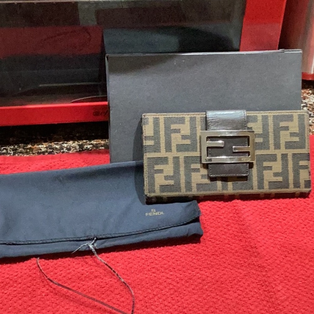 Fendi Brown and Black Wallet